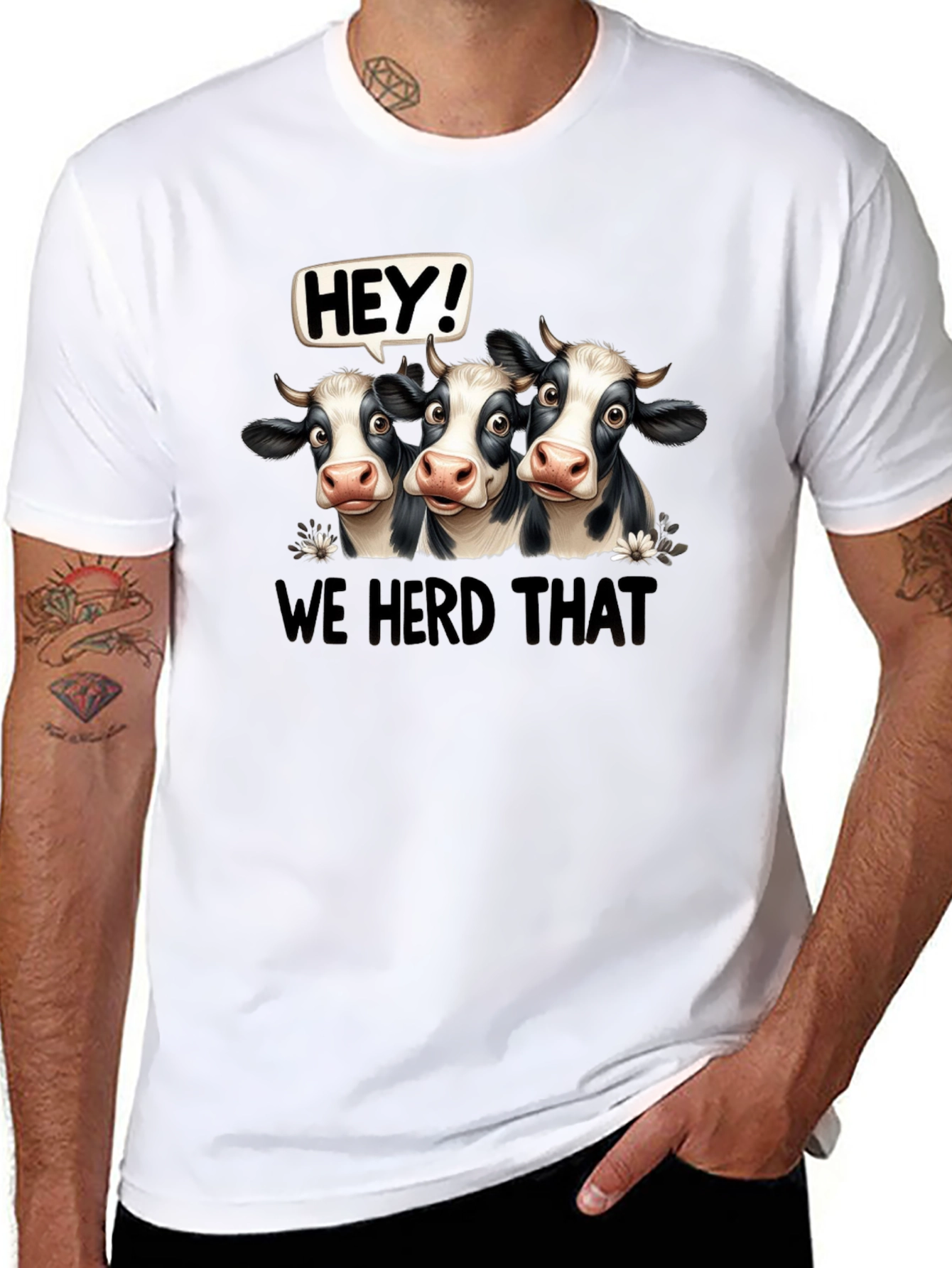 Funny Cow T-Shirt - We Herd That Graphic Tee