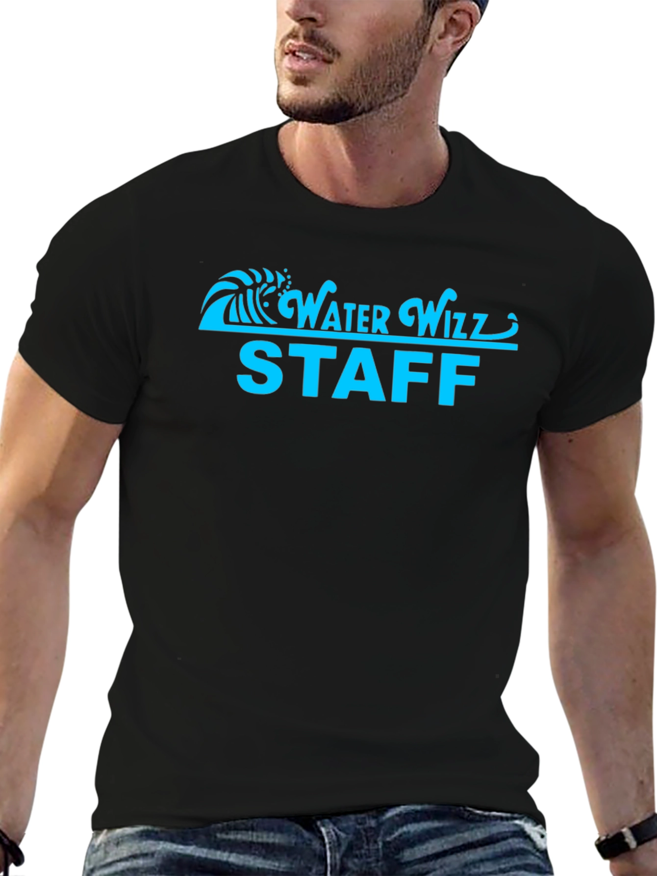 Water Wizz Staff Black T-Shirt