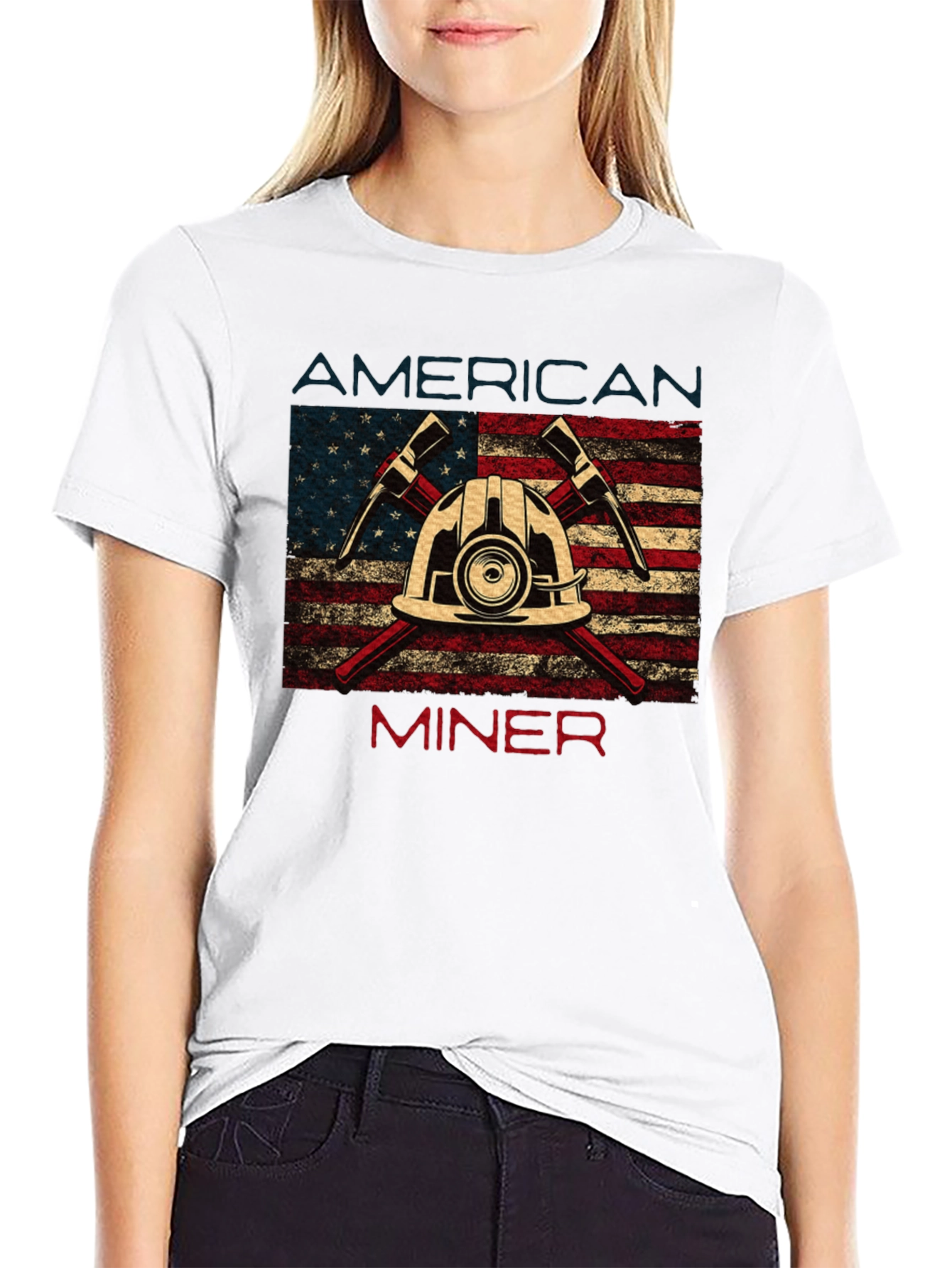 American Miner Patriotic Graphic T-Shirt