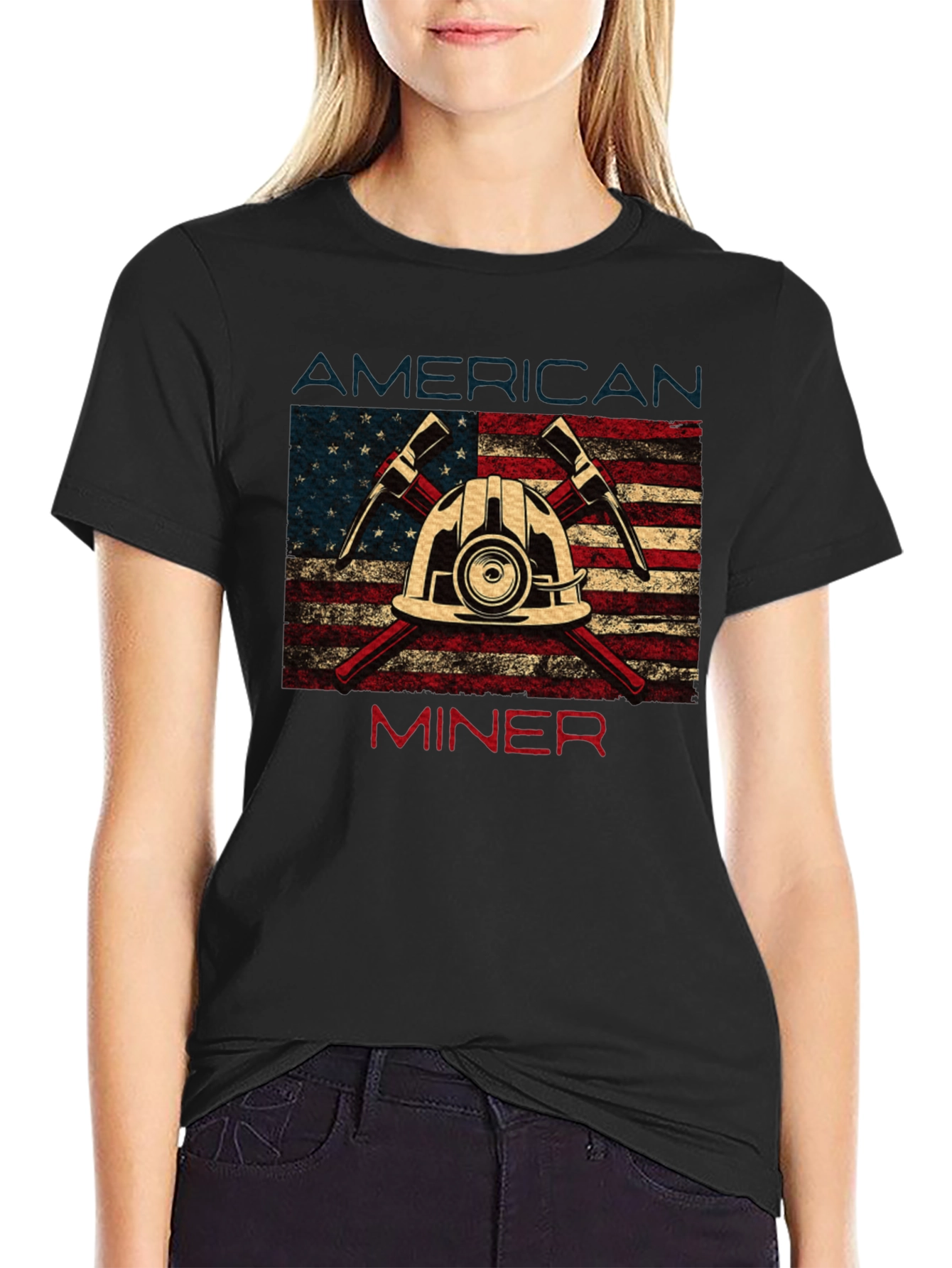 American Miner Patriotic Graphic T-Shirt