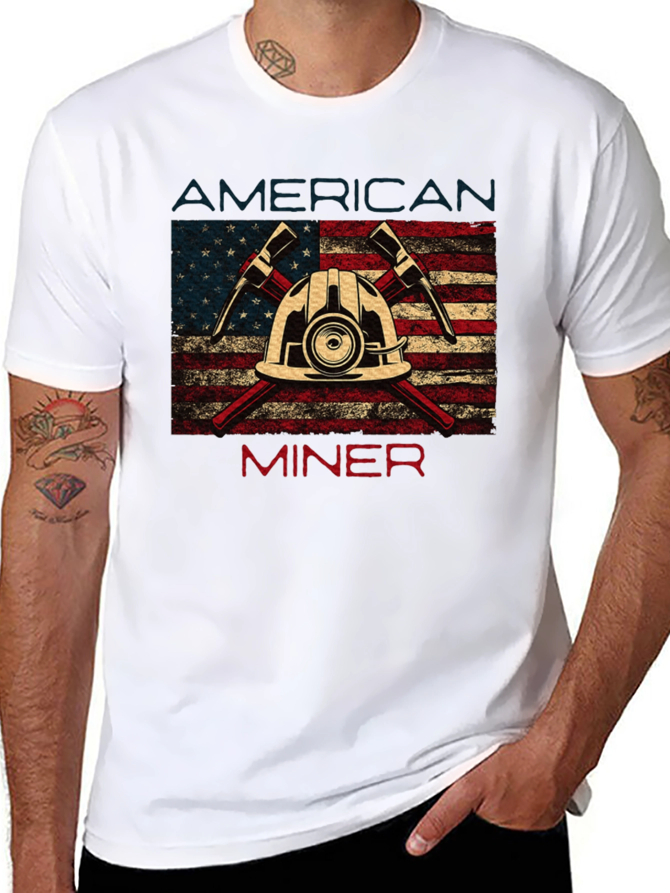 American Miner Patriotic Graphic T-Shirt