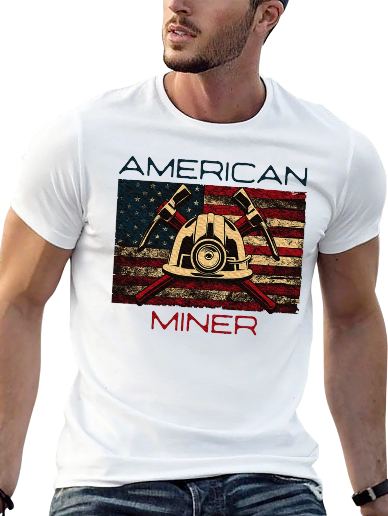 American Miner Patriotic Graphic T-Shirt