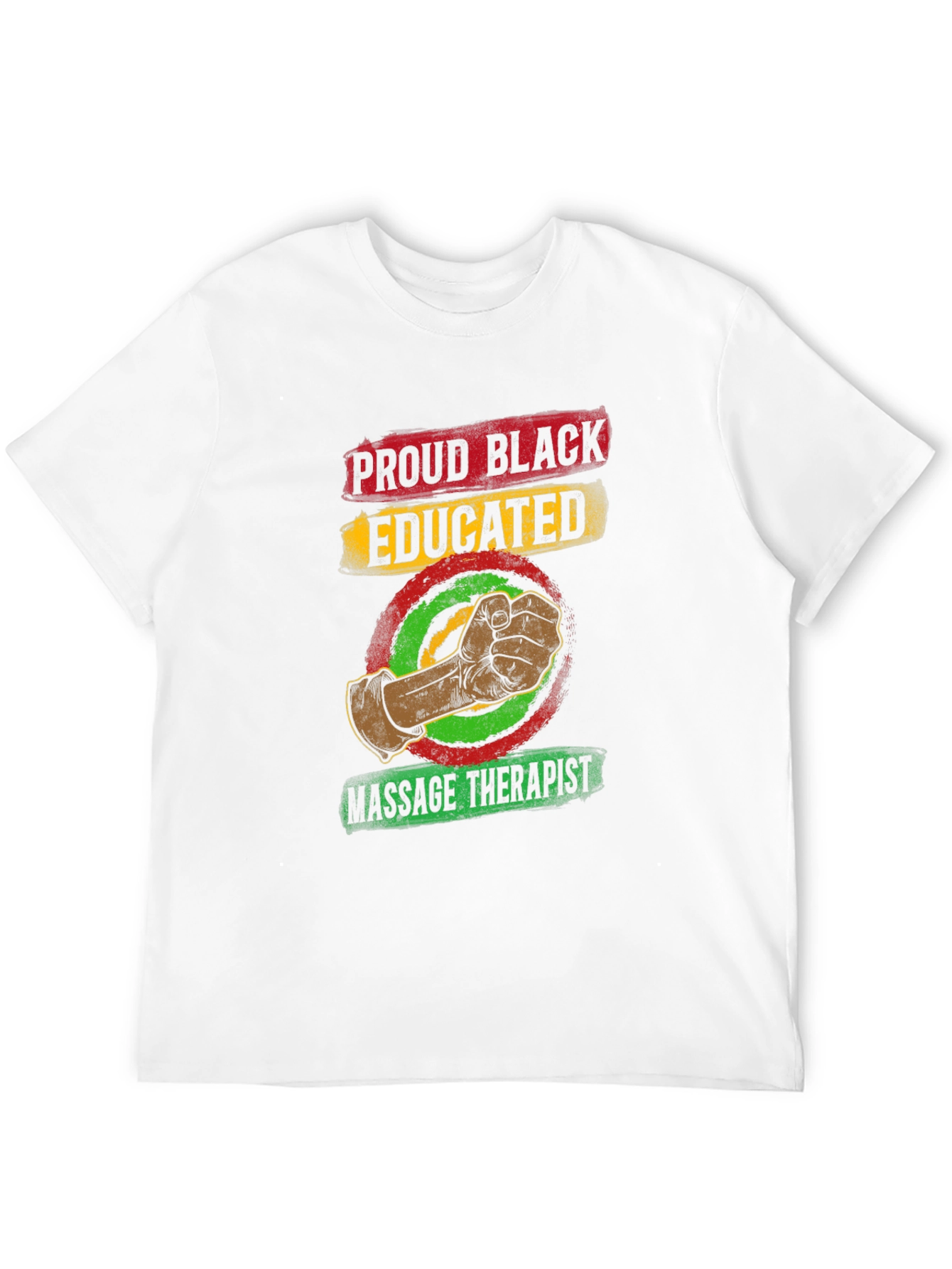 Proud Black Educated Massage Therapist Graphic T-Shirt