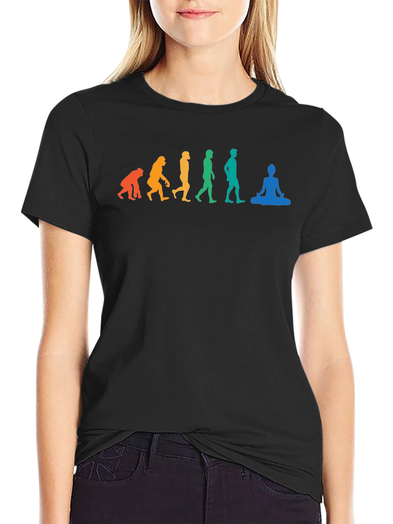Evolution of Yoga T-Shirt - Black