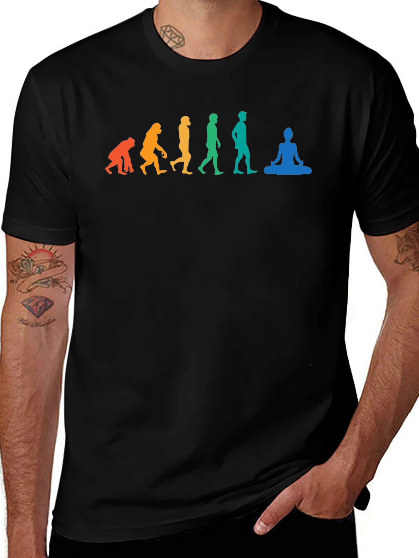 Evolution of Yoga T-Shirt - Black