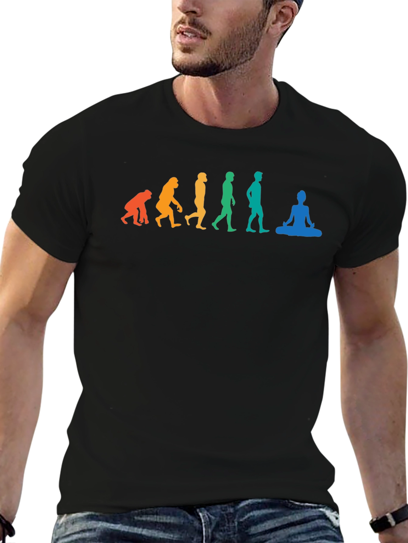 Evolution of Yoga T-Shirt - Black