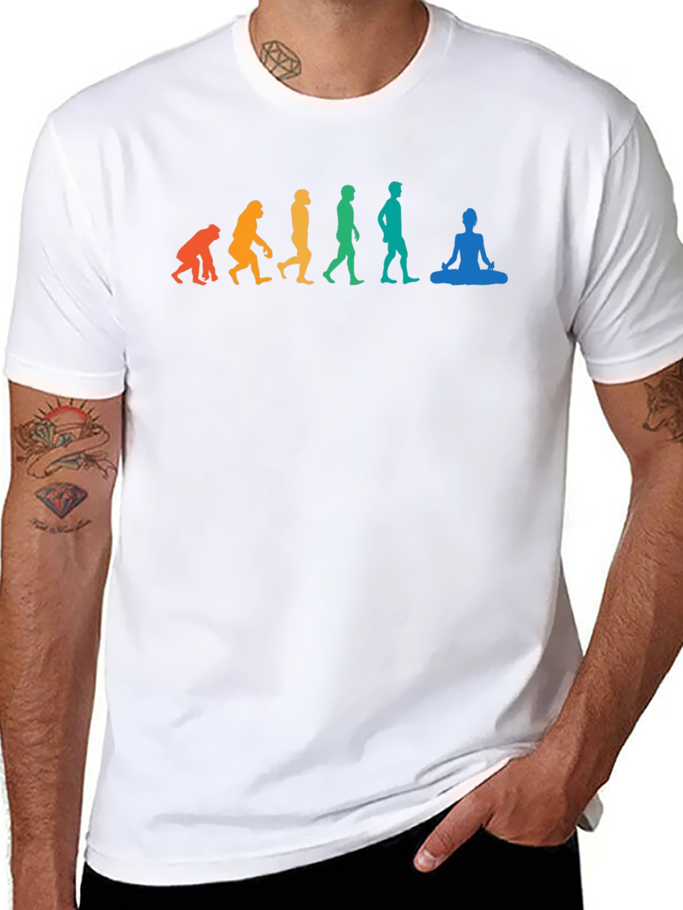 Evolution of Yoga T-Shirt - Black