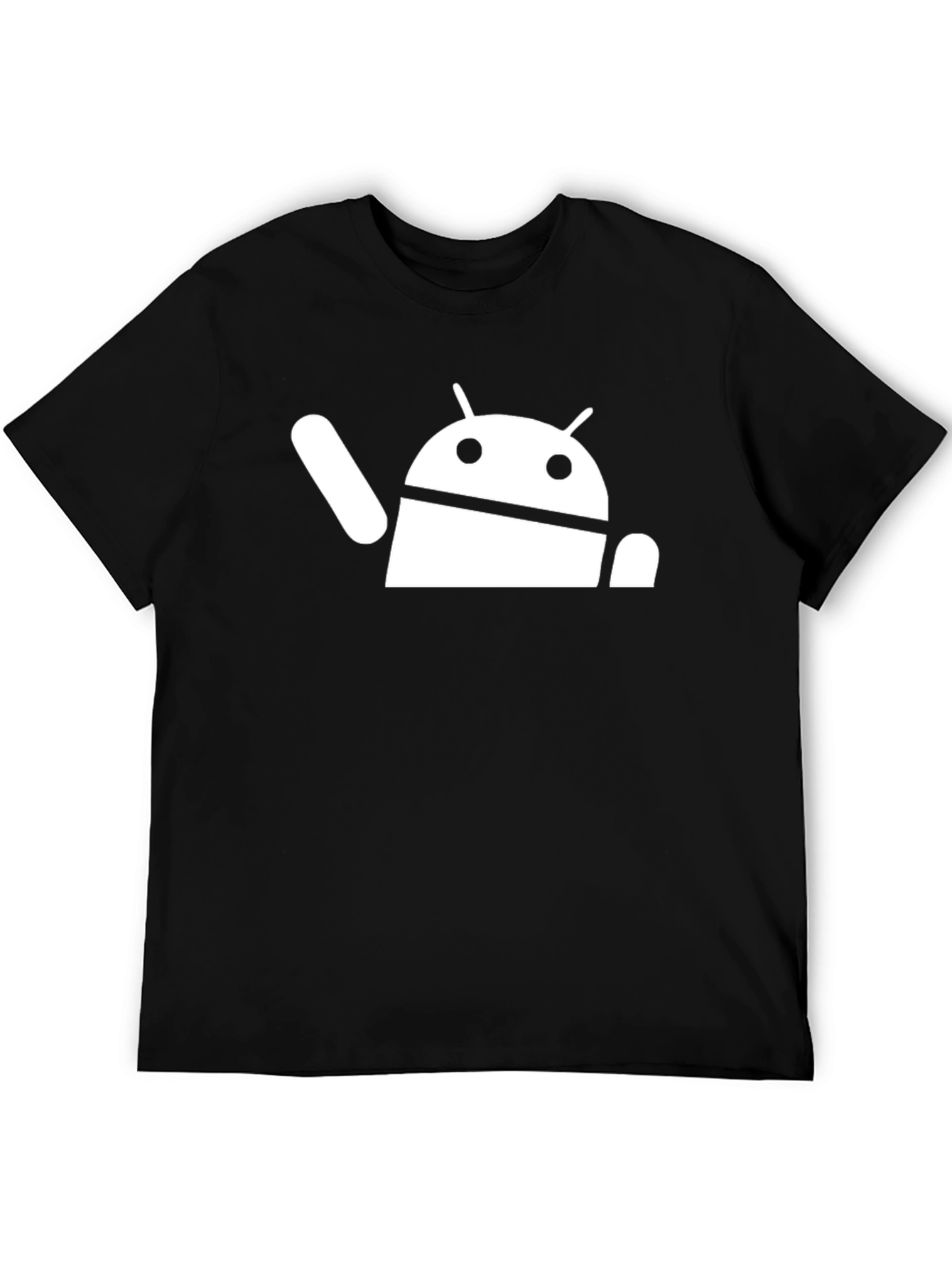 Android Robot Graphic Black T-Shirt