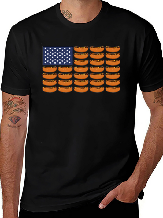 Hot Dog USA Flag Graphic Tee