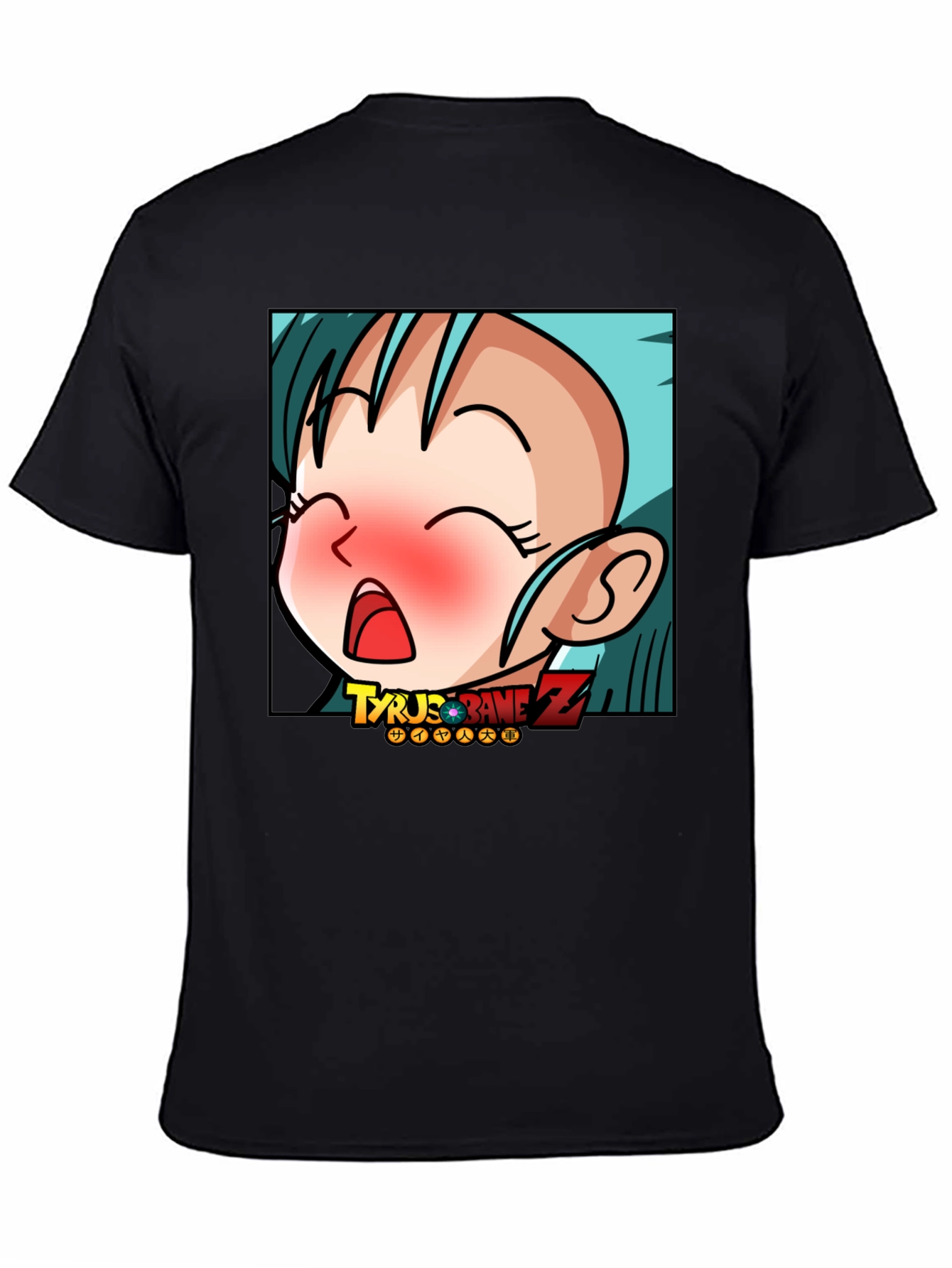Anime Cartoon Graphic Print Black T-Shirt