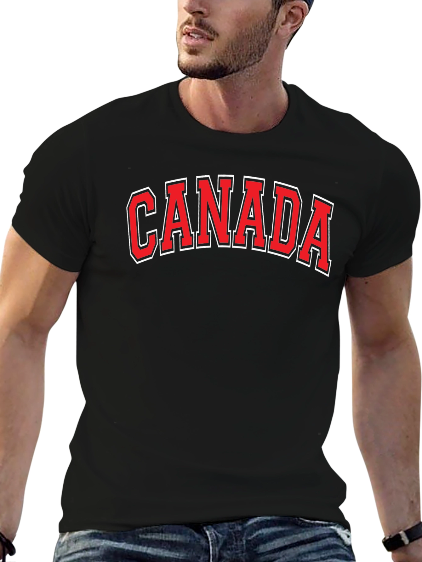 Canada Tee - Black Cotton Graphic T-Shirt