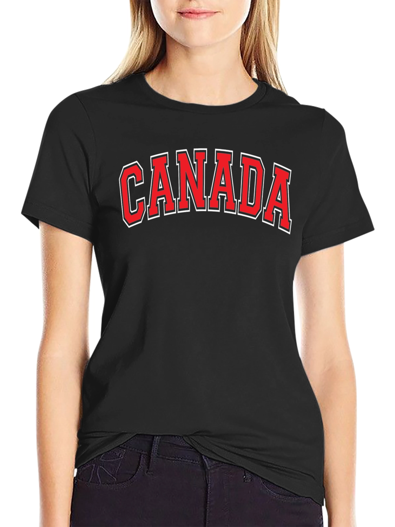 Canada Tee - Black Cotton Graphic T-Shirt