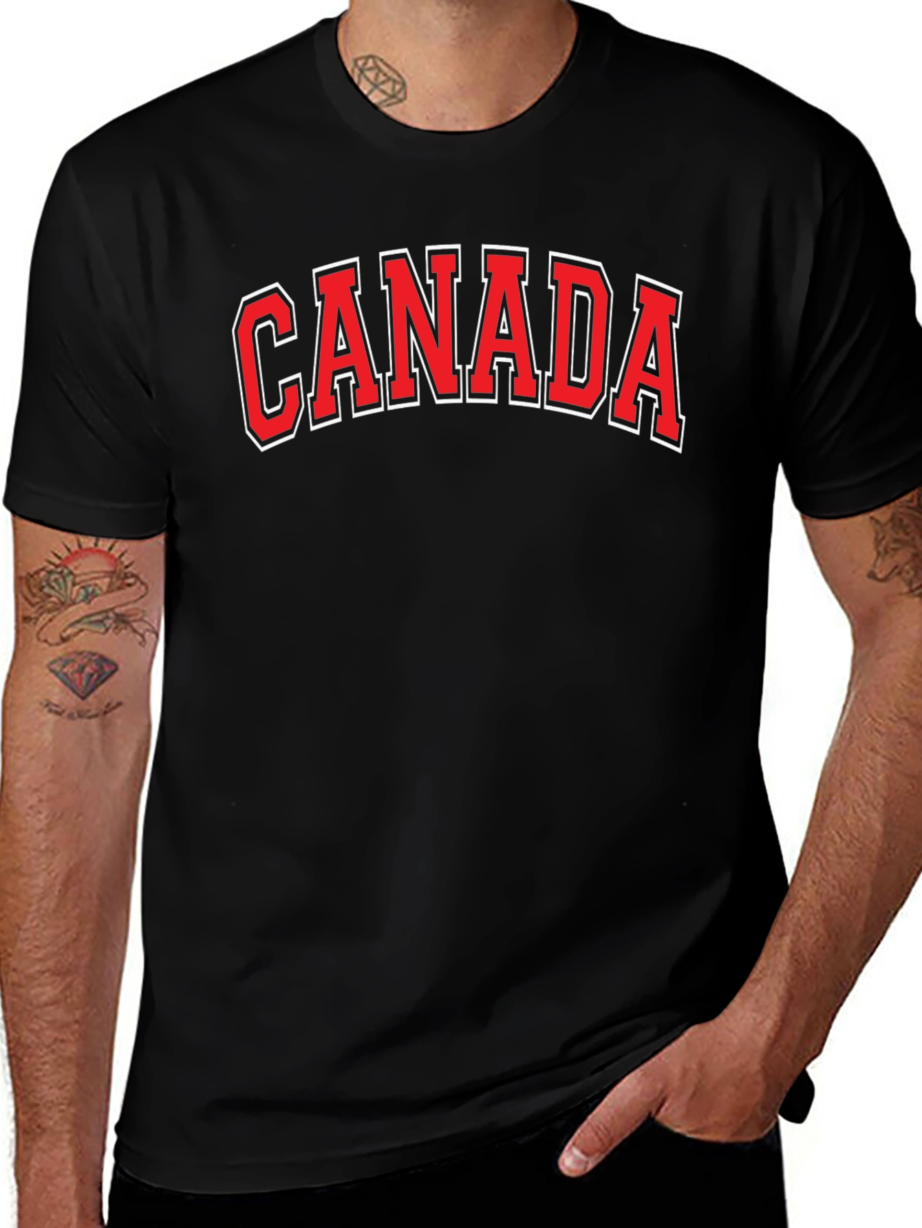 Canada Tee - Black Cotton Graphic T-Shirt