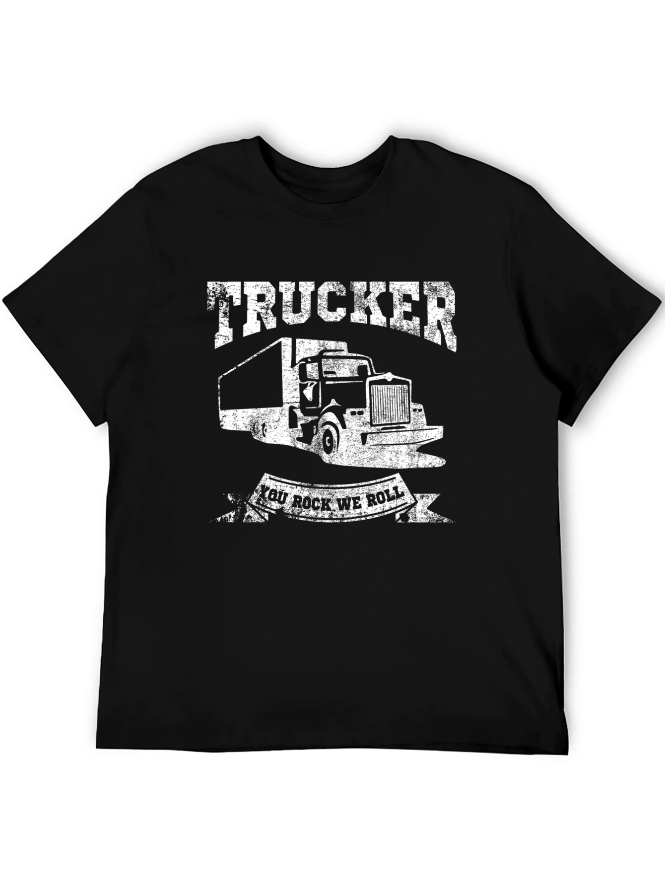 Trucker You Rock We Roll Black T-Shirt
