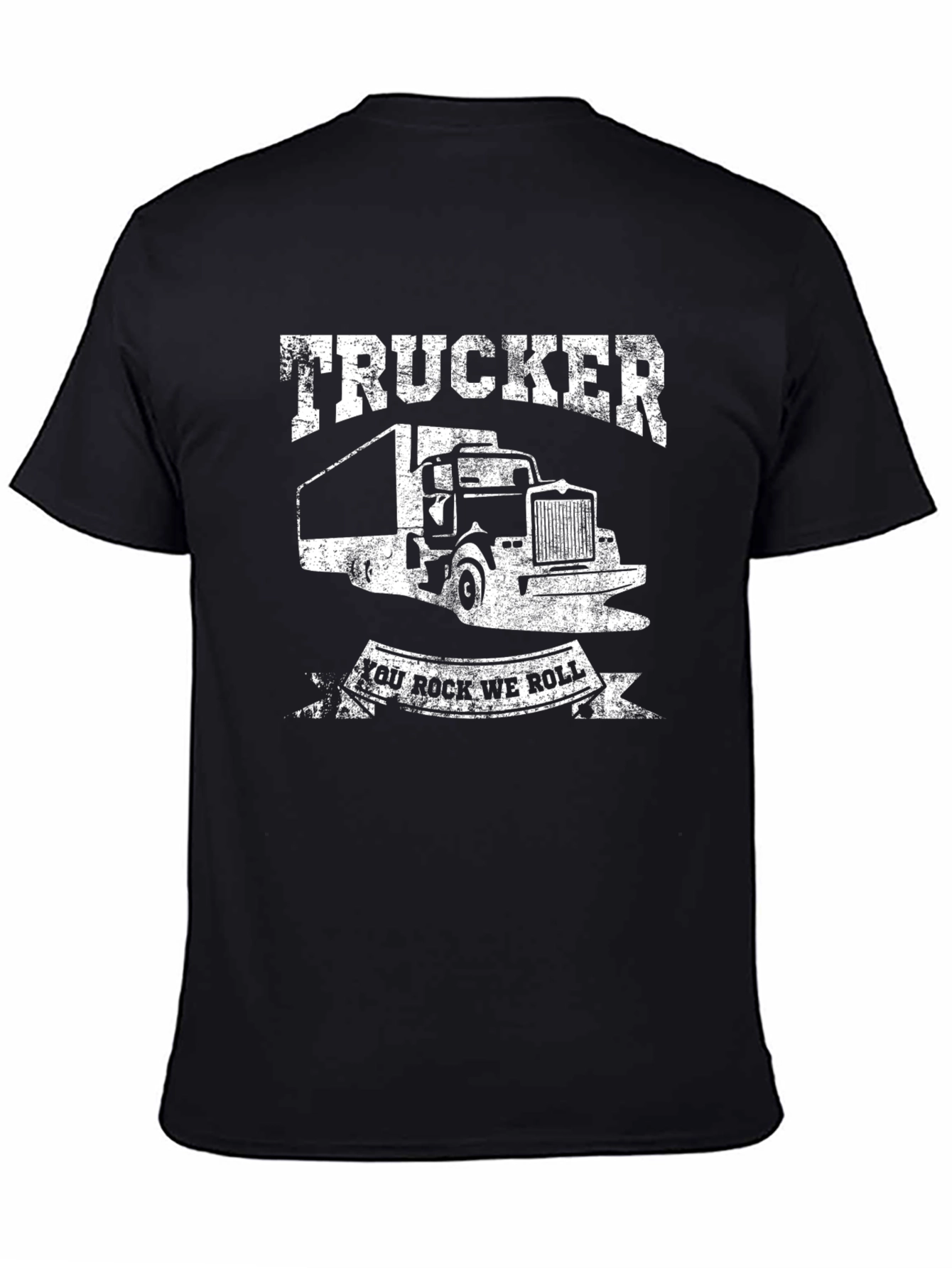 Trucker You Rock We Roll Black T-Shirt