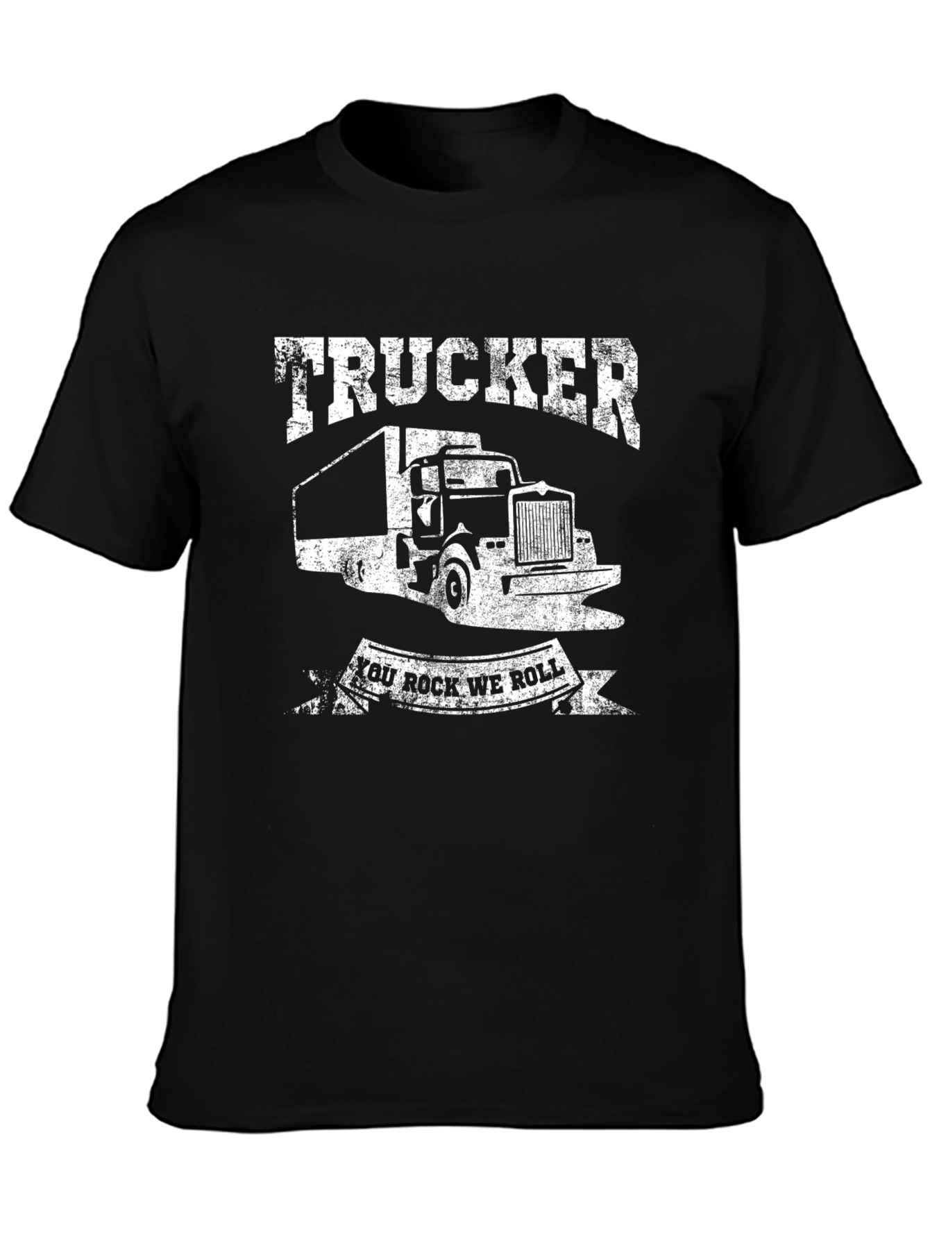 Trucker You Rock We Roll Black T-Shirt