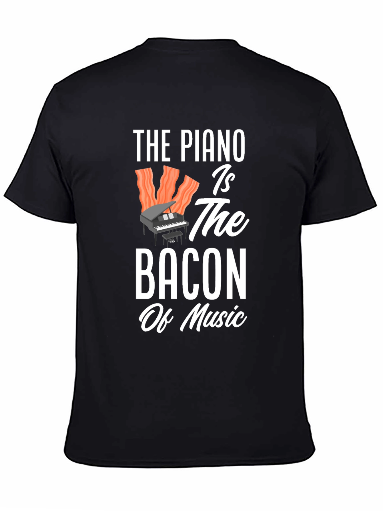 Piano Bacon Music Graphic T-Shirt