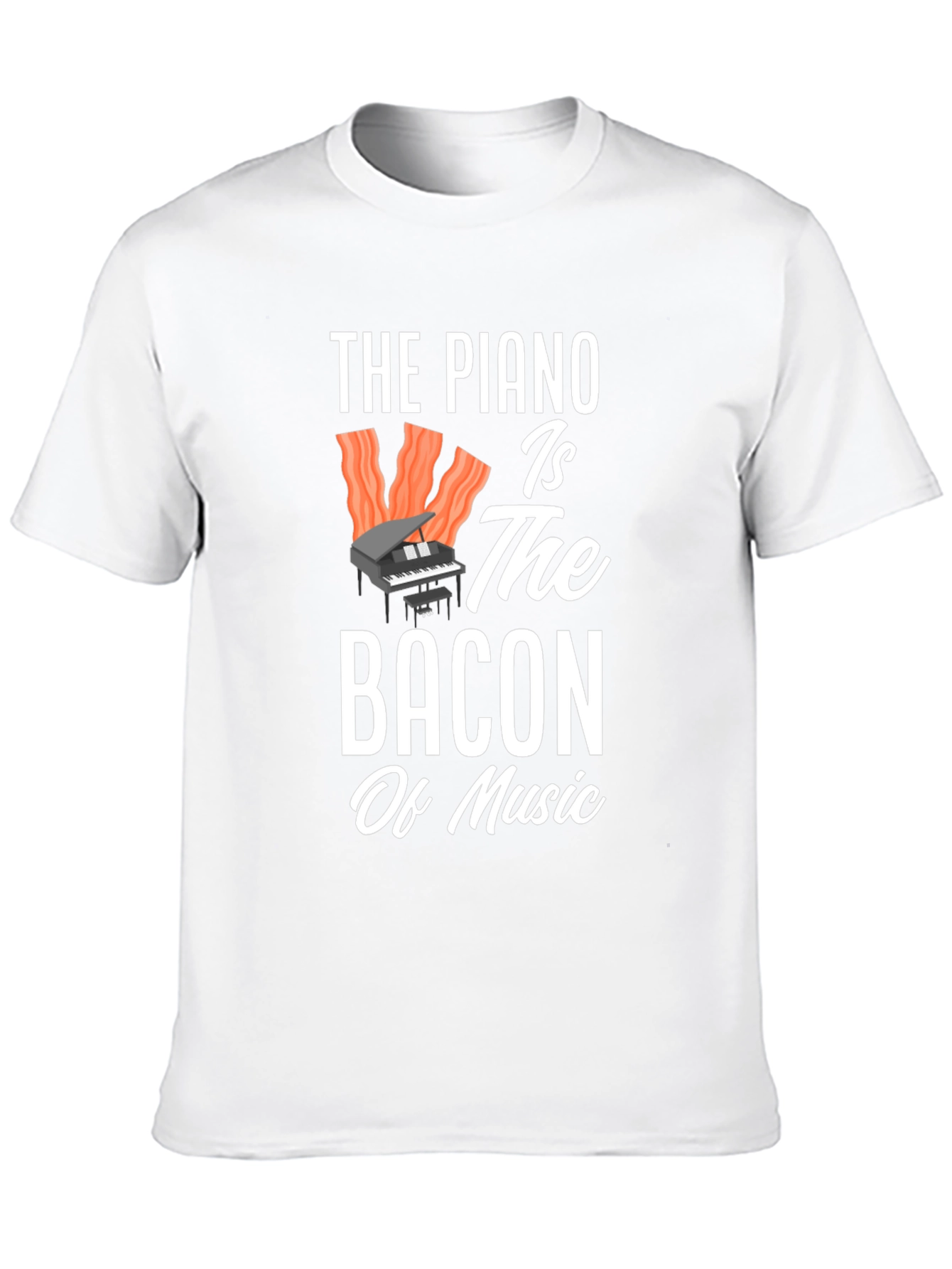 Piano Bacon Music Graphic T-Shirt