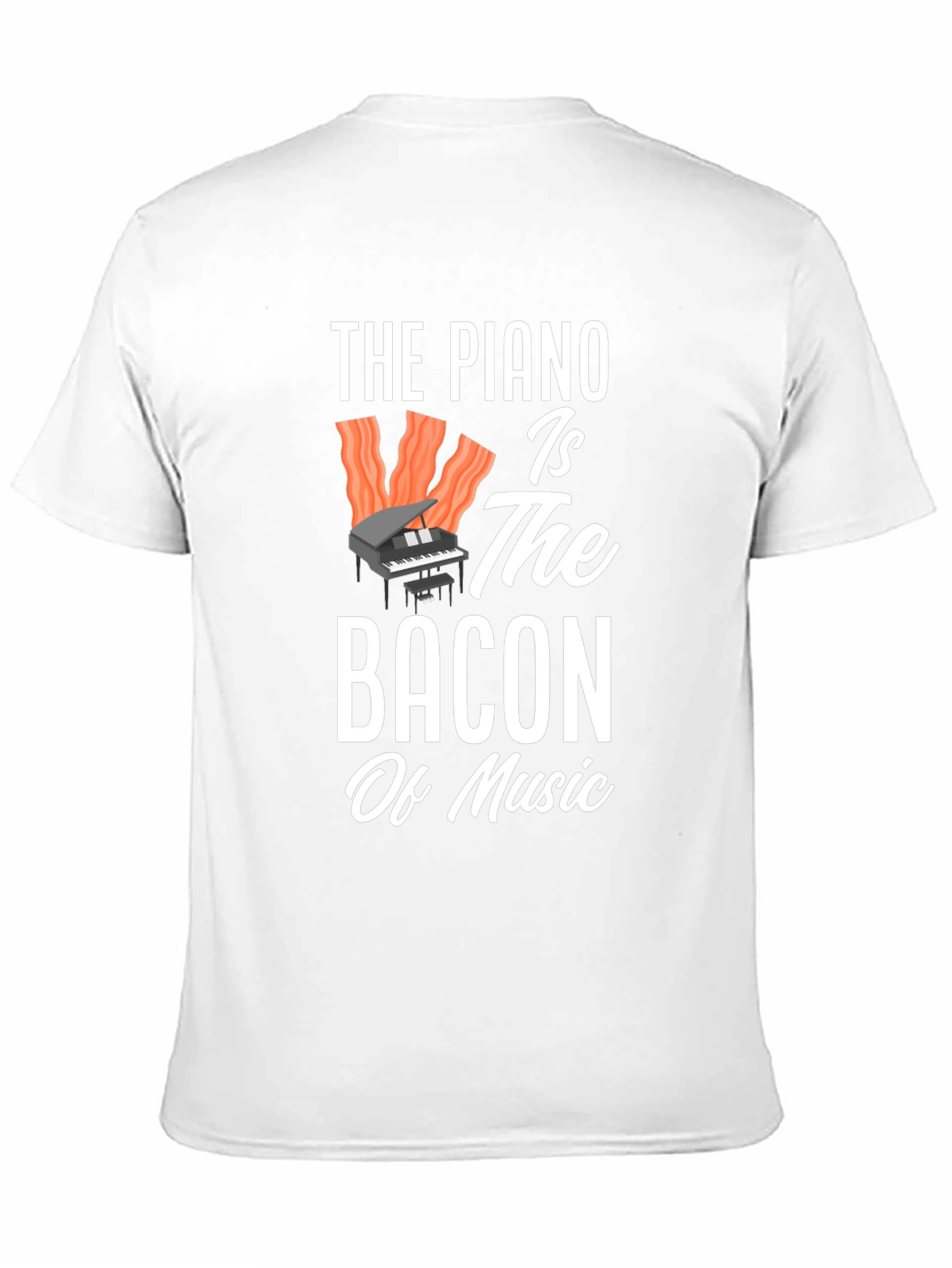 Piano Bacon Music Graphic T-Shirt