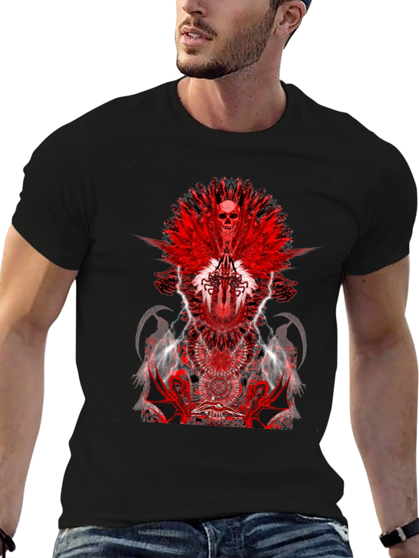 Skull & Wings Graphic T-Shirt - Dark Fantasy