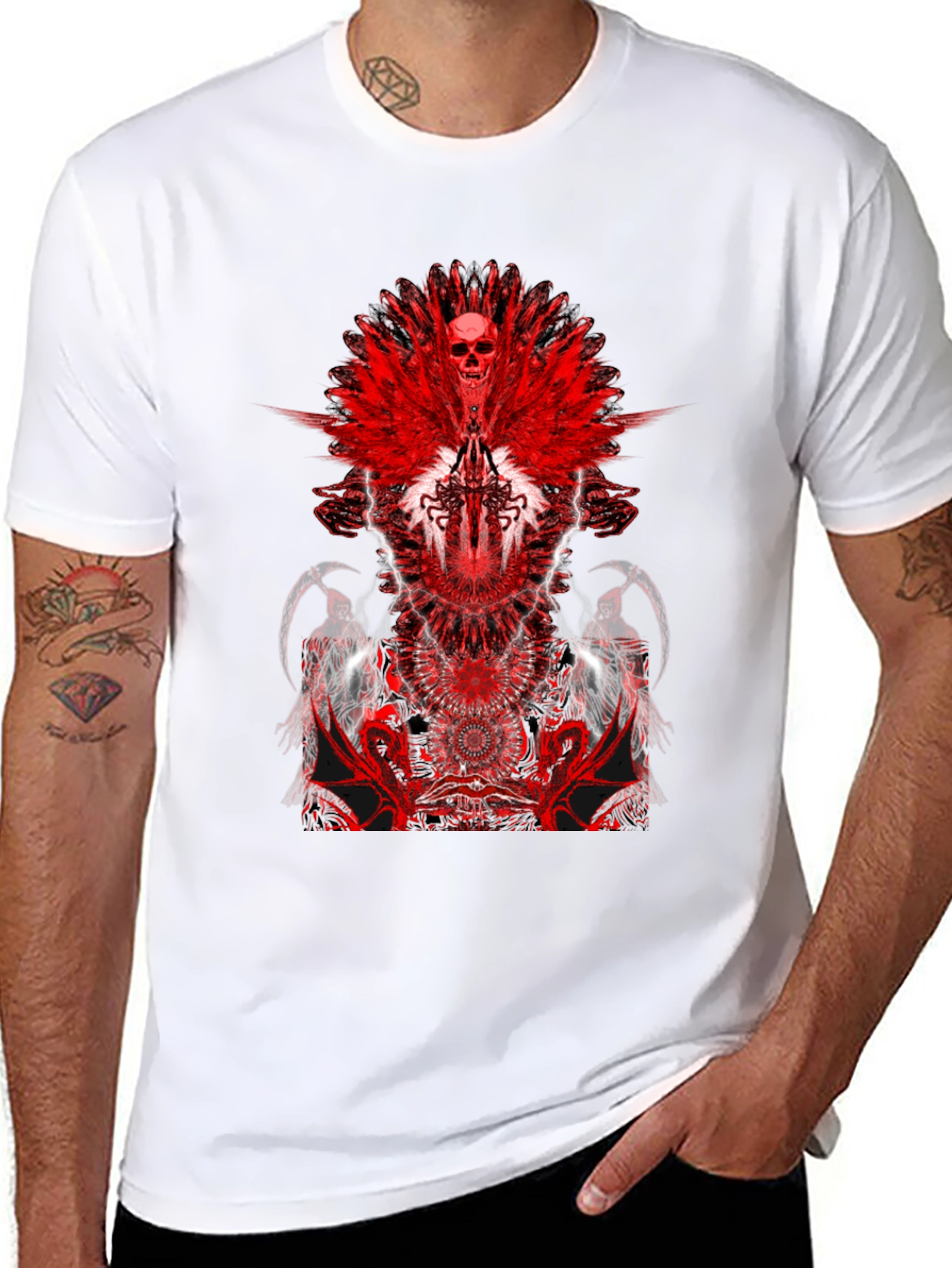 Skull & Wings Graphic T-Shirt - Dark Fantasy