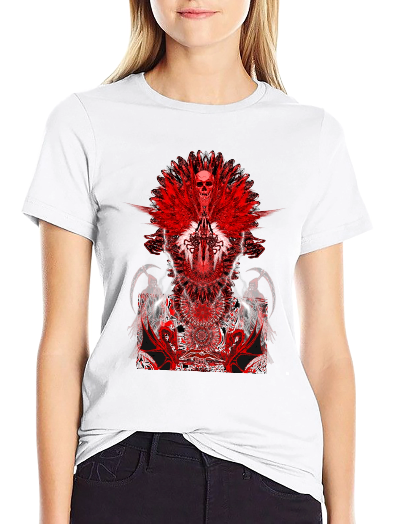 Skull & Wings Graphic T-Shirt - Dark Fantasy