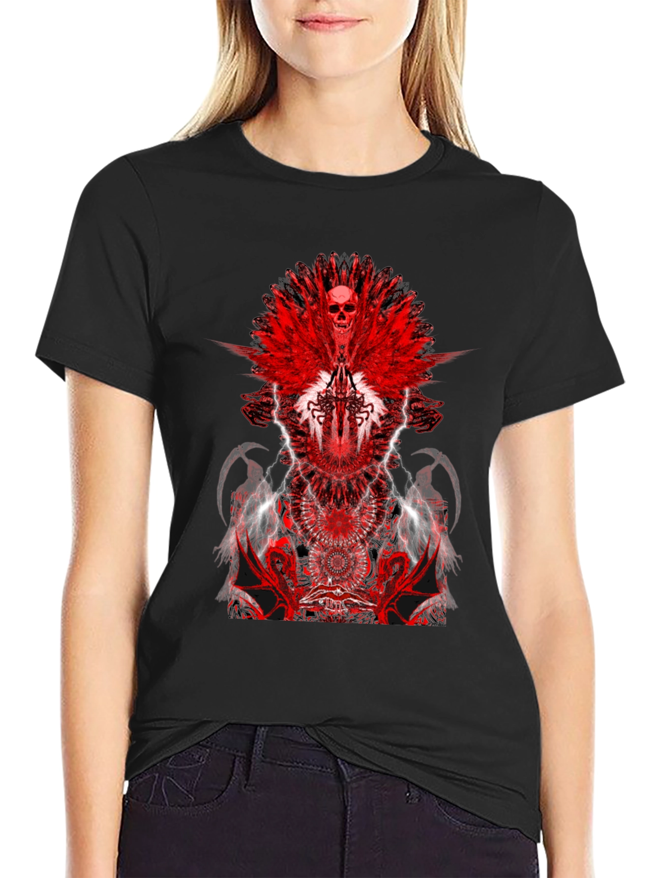 Skull & Wings Graphic T-Shirt - Dark Fantasy