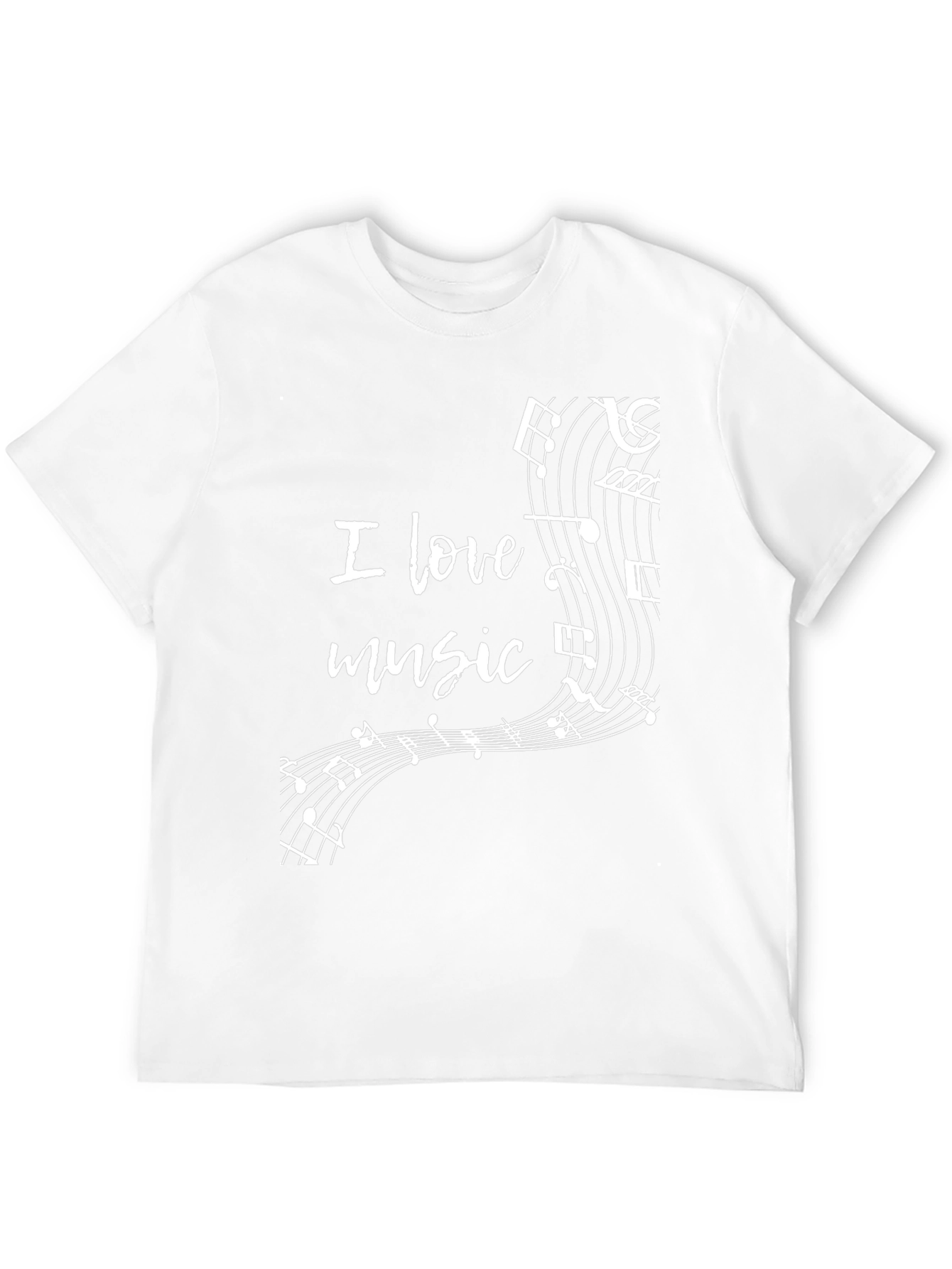 I Love Music T-Shirt - Black Cotton Tee