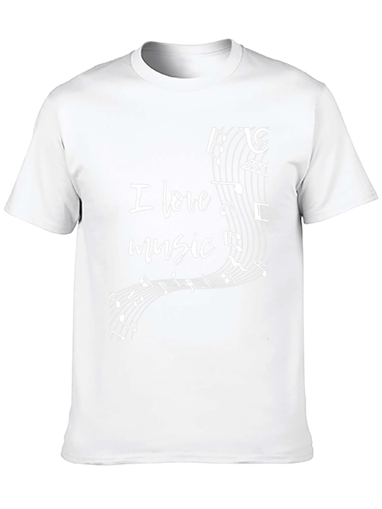 I Love Music T-Shirt - Black Cotton Tee