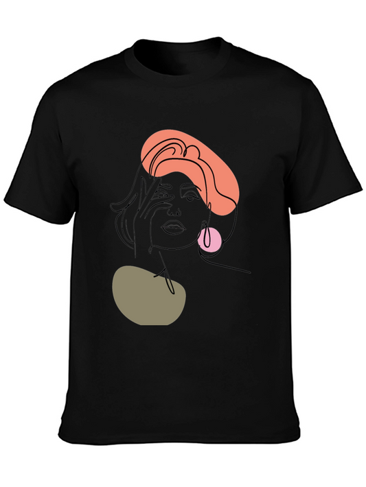 Abstract Woman Graphic Tee - Stylish Minimalist Design