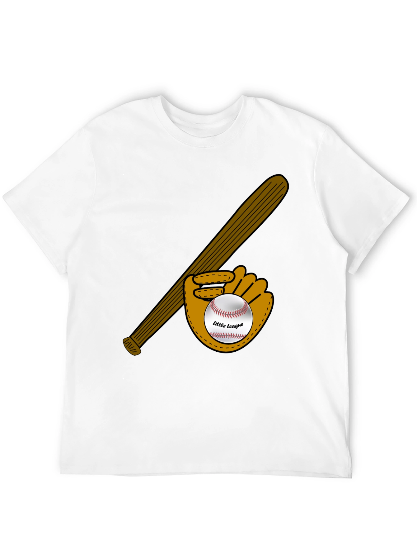 Little League Baseball Bat and Glove Graphic T-Shirt