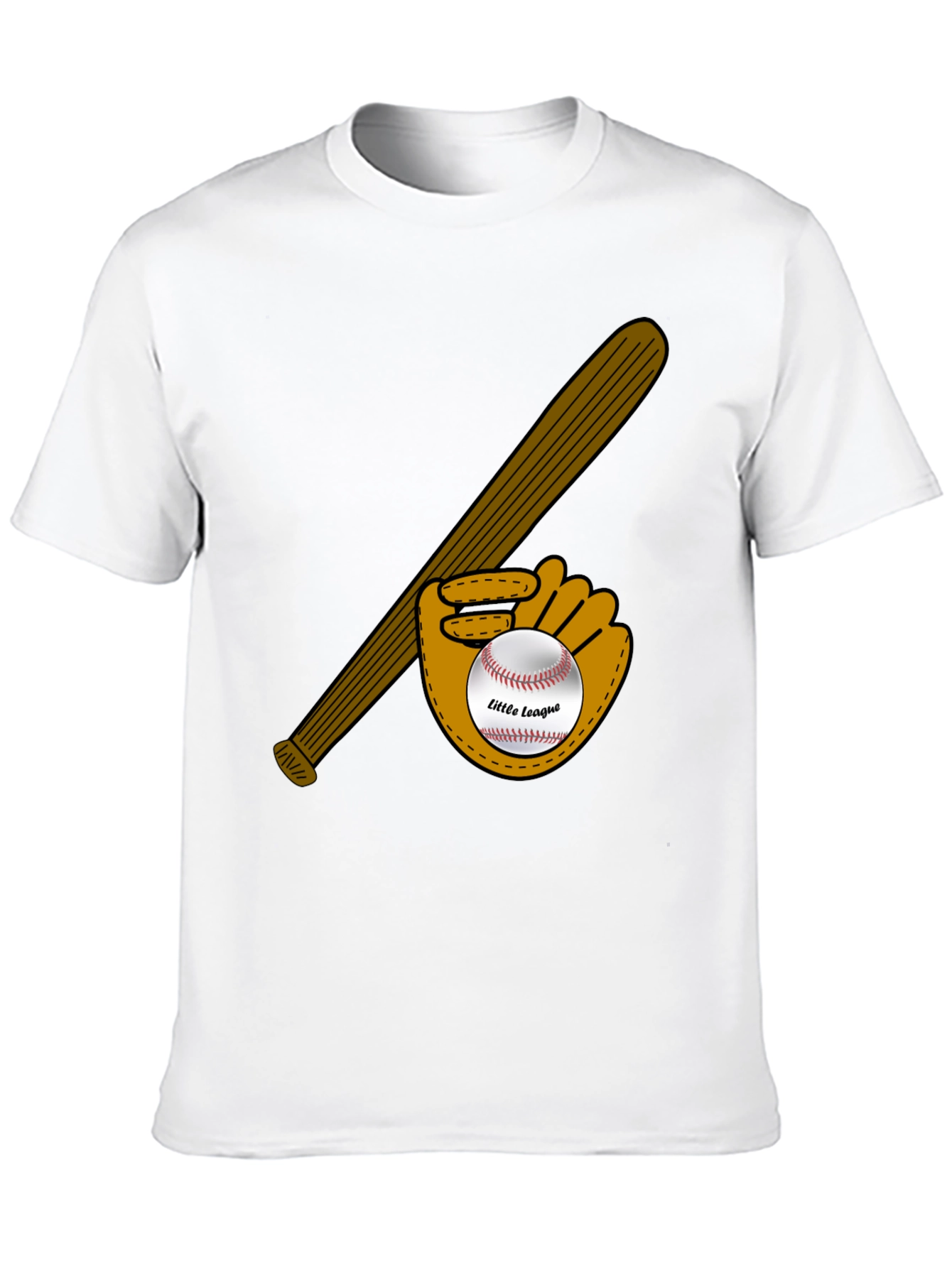 Little League Baseball Bat and Glove Graphic T-Shirt