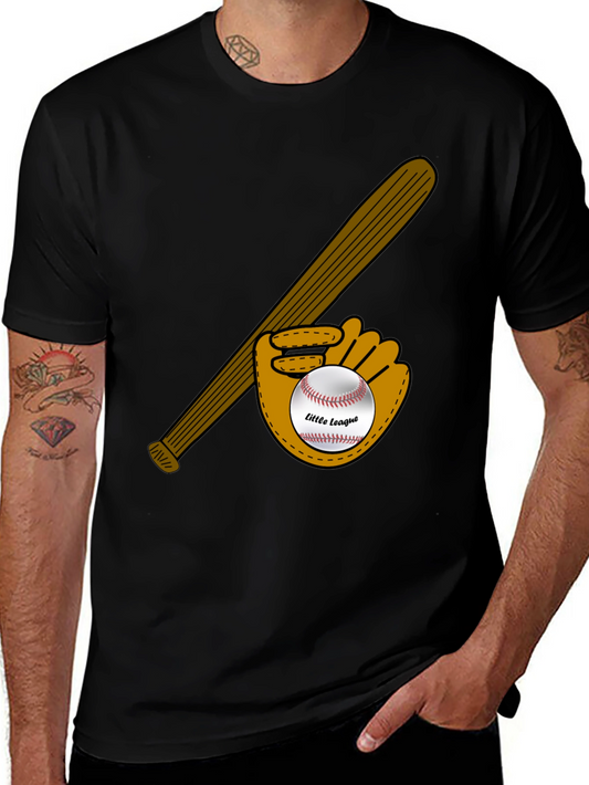Little League Baseball Bat and Glove Graphic T-Shirt