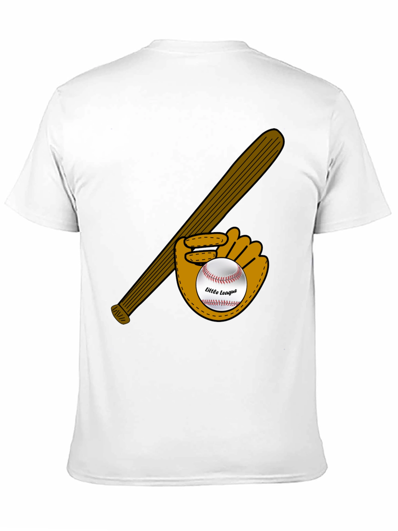 Little League Baseball Bat and Glove Graphic T-Shirt