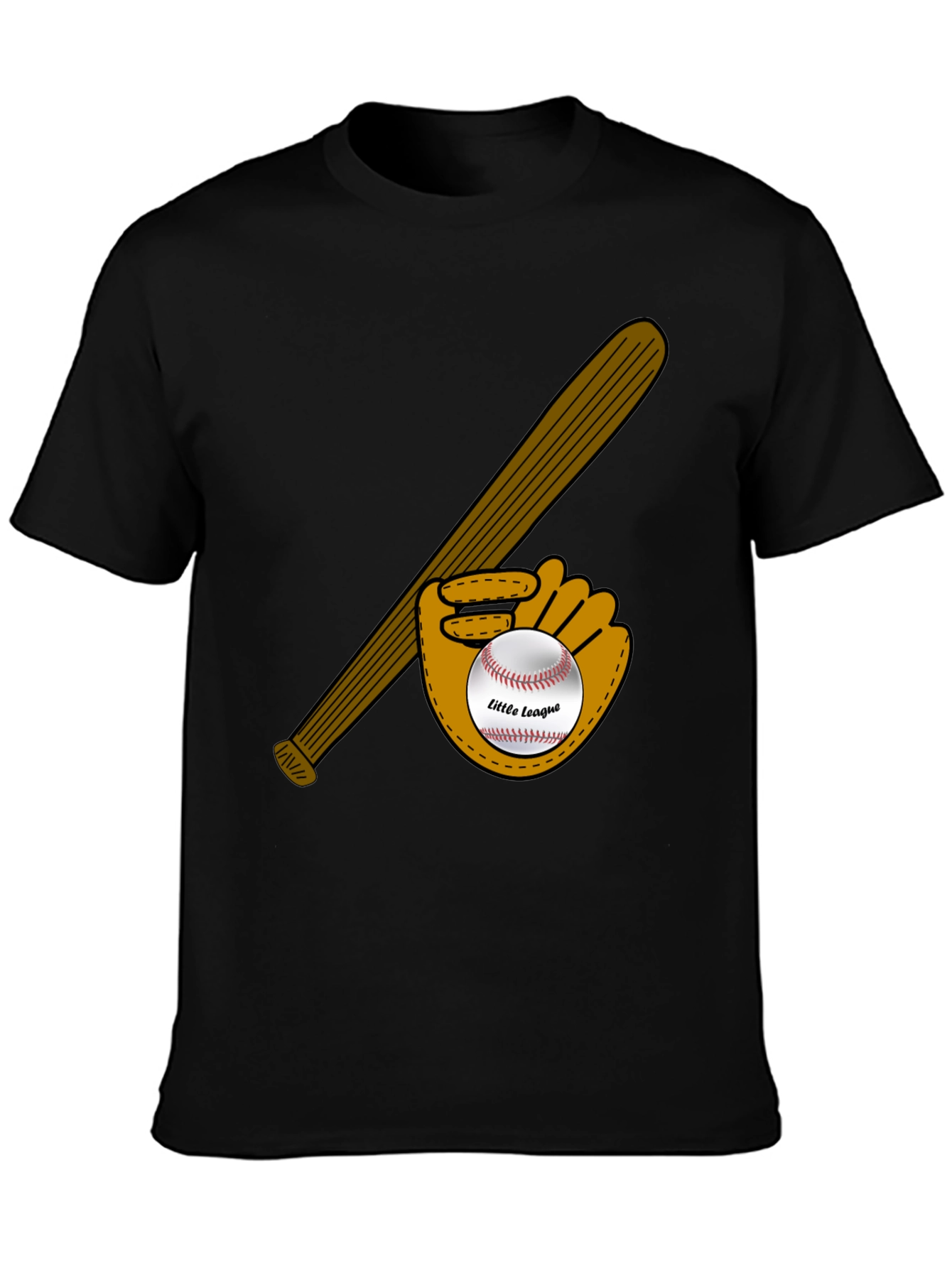 Little League Baseball Bat and Glove Graphic T-Shirt