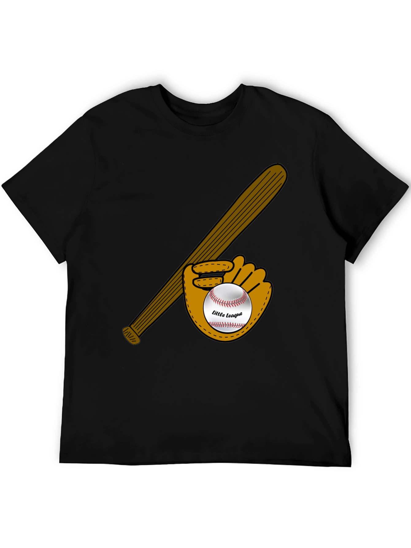 Little League Baseball Bat and Glove Graphic T-Shirt