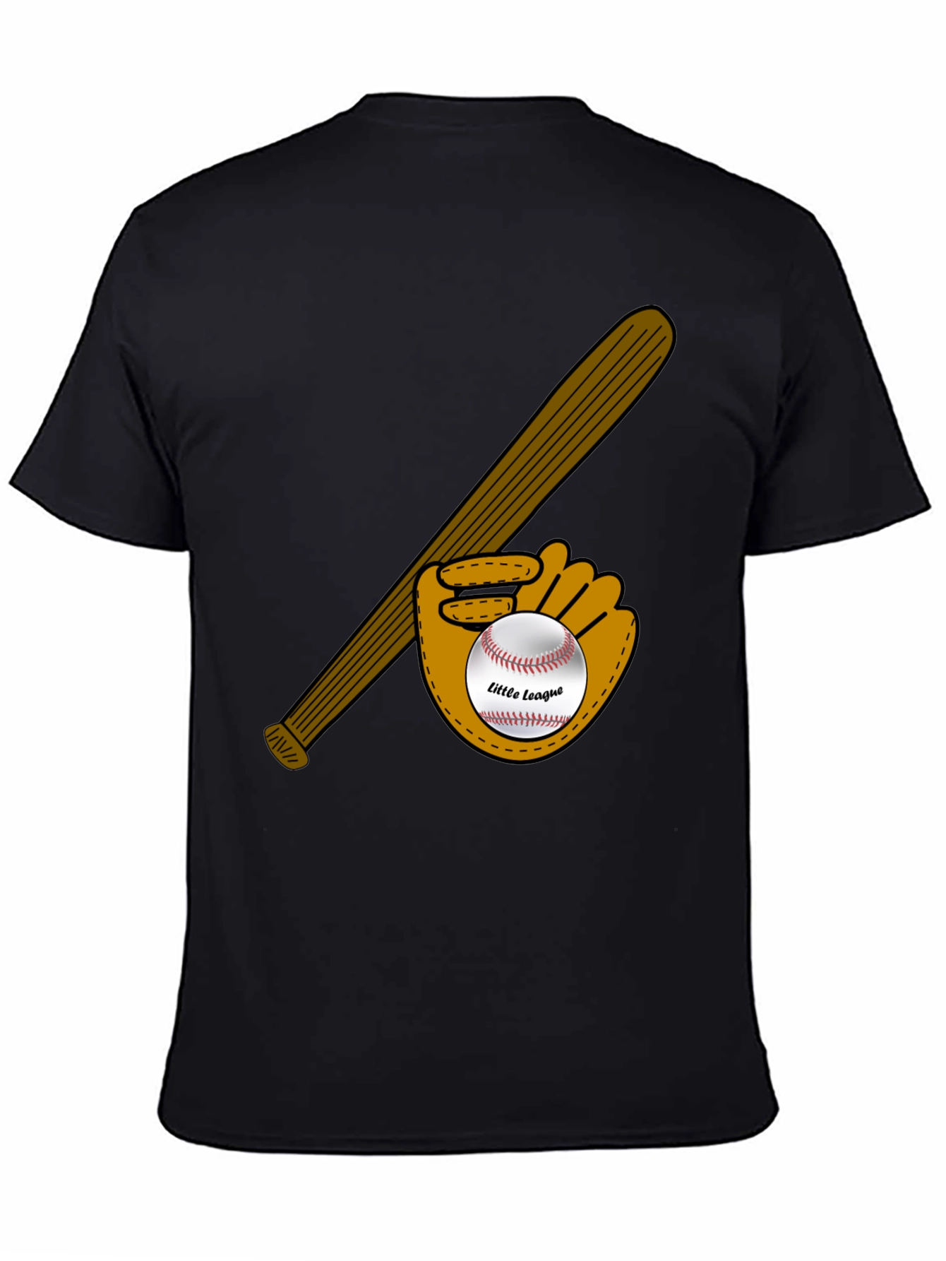 Little League Baseball Bat and Glove Graphic T-Shirt