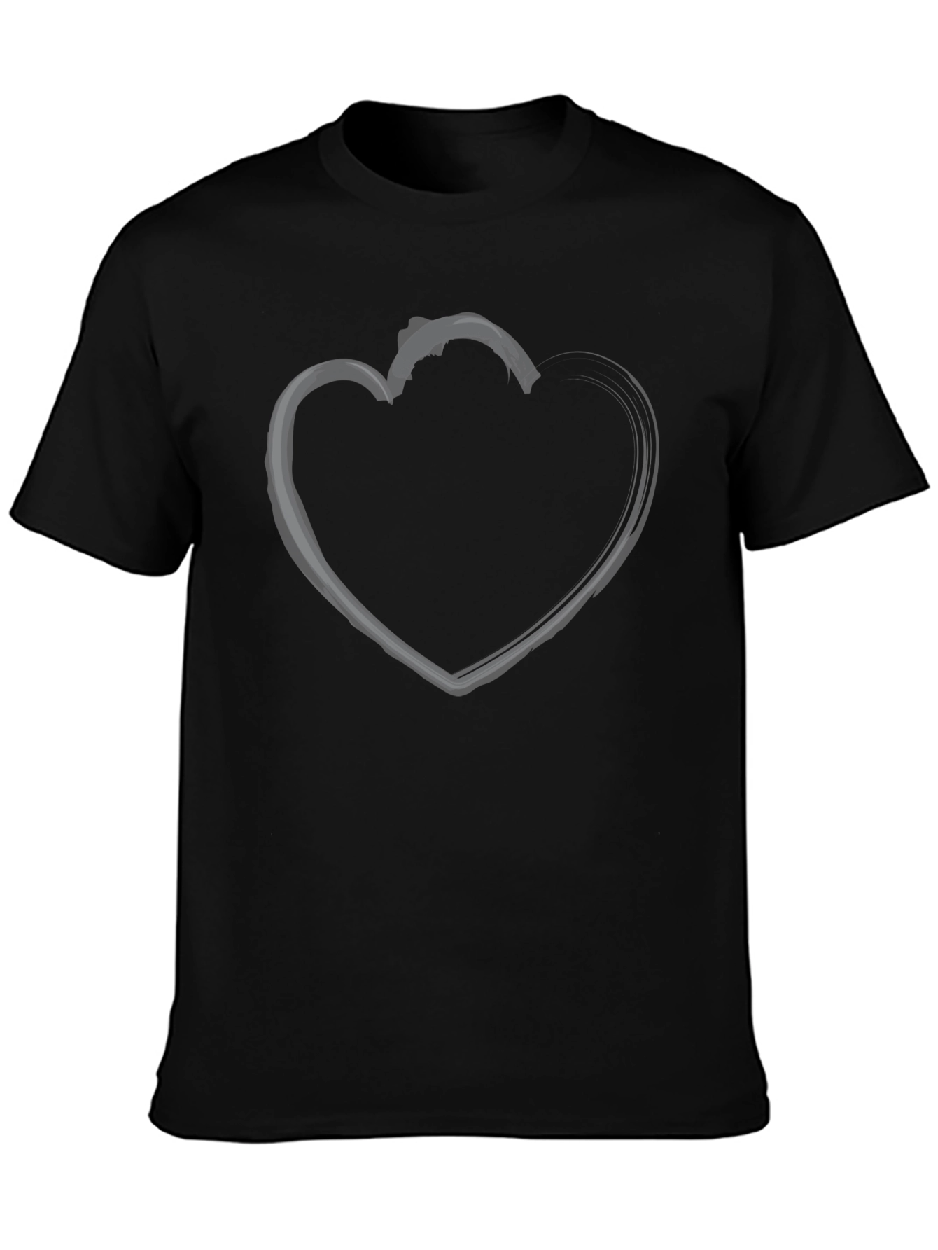 Heart Outline Black T-Shirt
