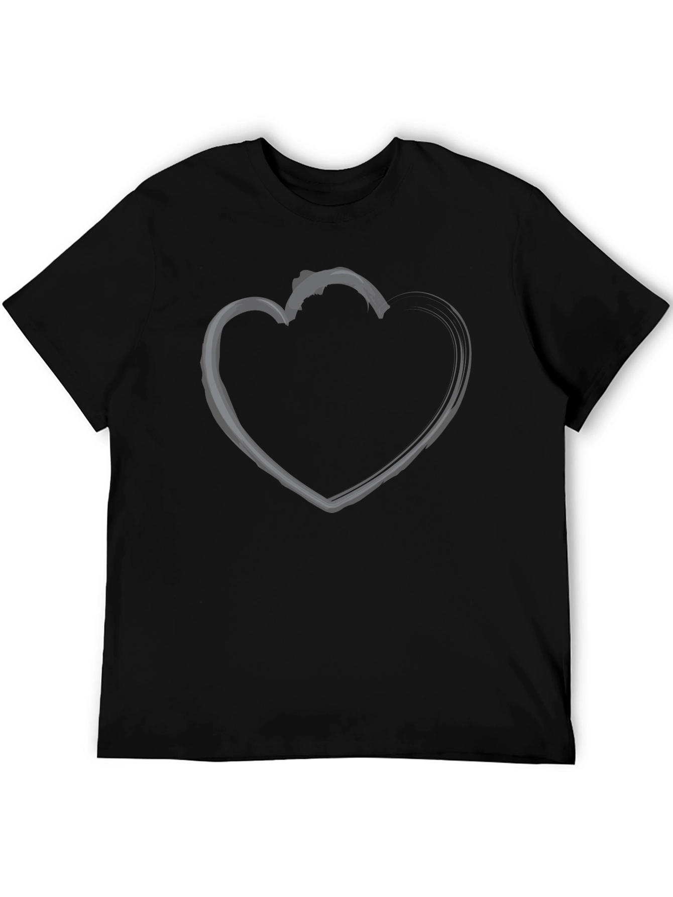 Heart Outline Black T-Shirt