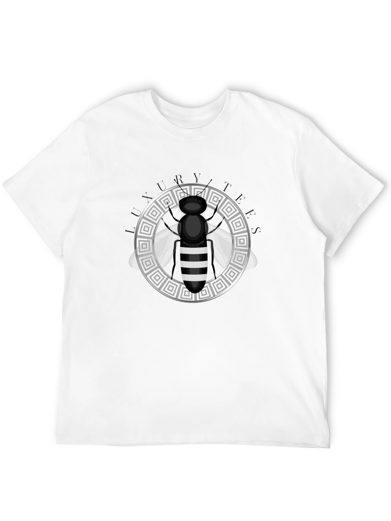 Black Graphic Tee - Stripped Bee Design