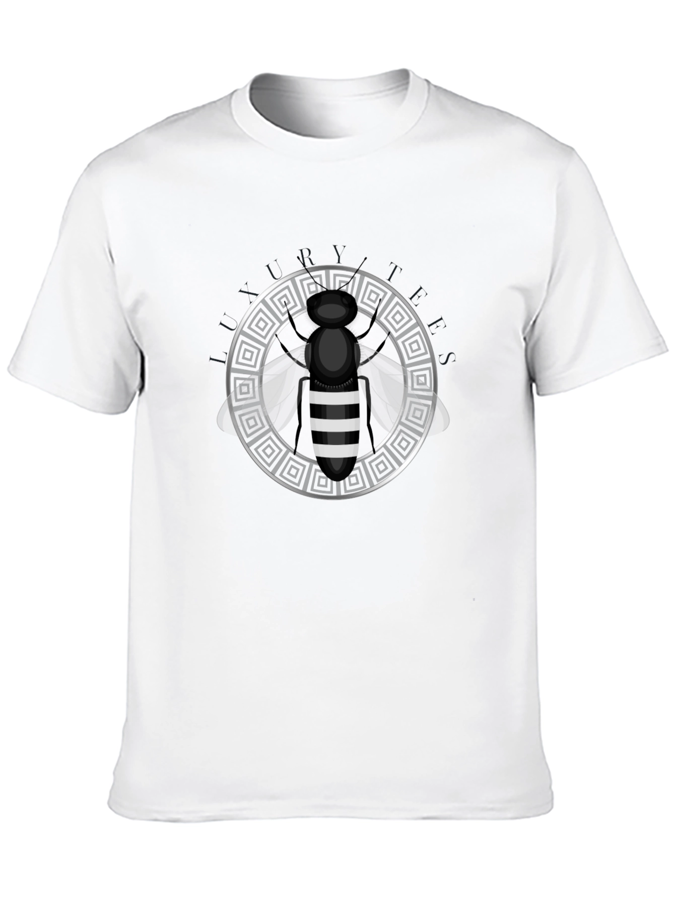Black Graphic Tee - Stripped Bee Design