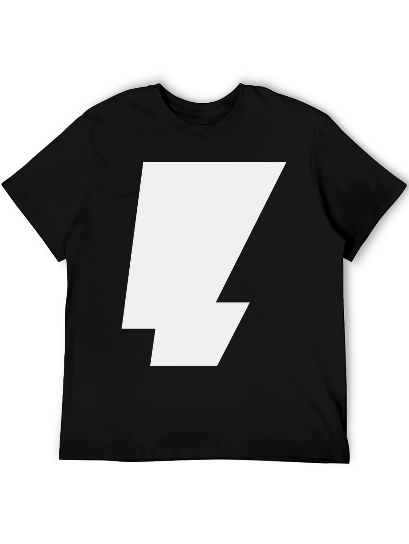 Bold Lightning Bolt Graphic Tee - Black
