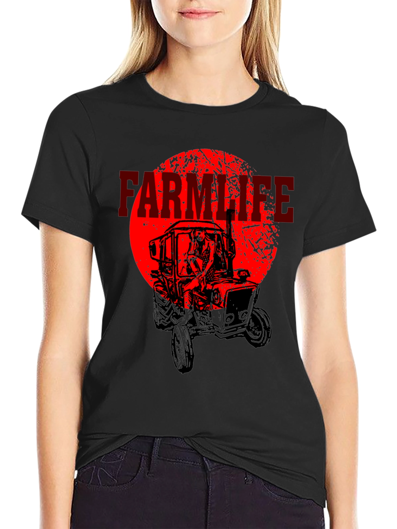 Farm Life Tractor Graphic T-Shirt