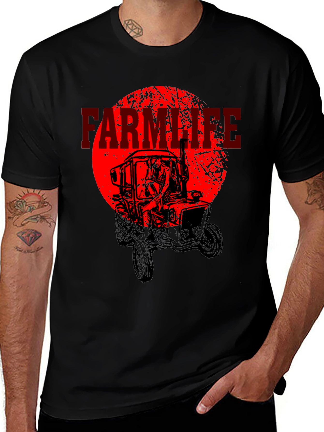 Farm Life Tractor Graphic T-Shirt