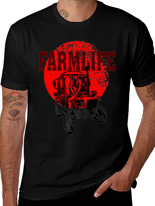 Farm Life Tractor Graphic T-Shirt