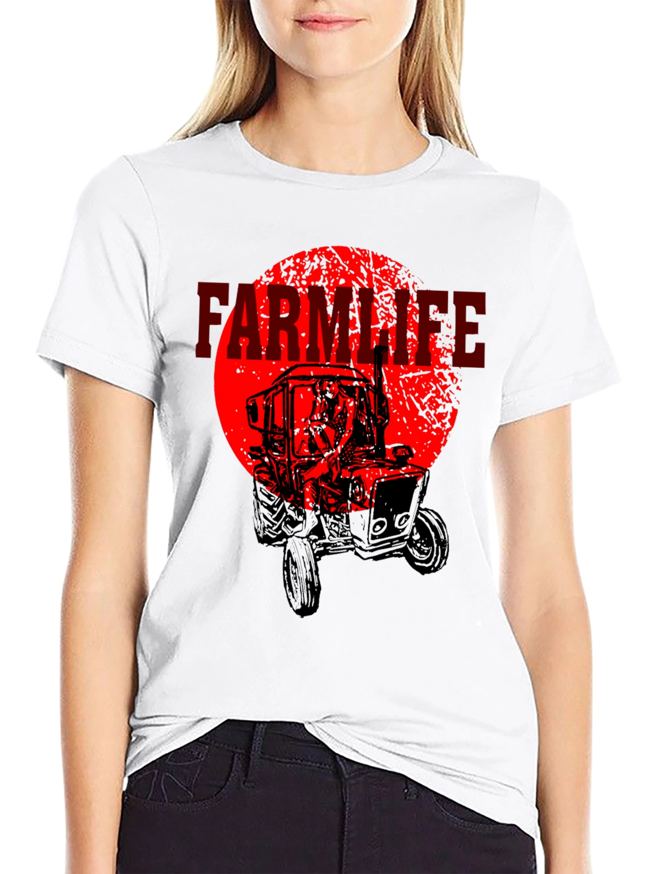 Farm Life Tractor Graphic T-Shirt