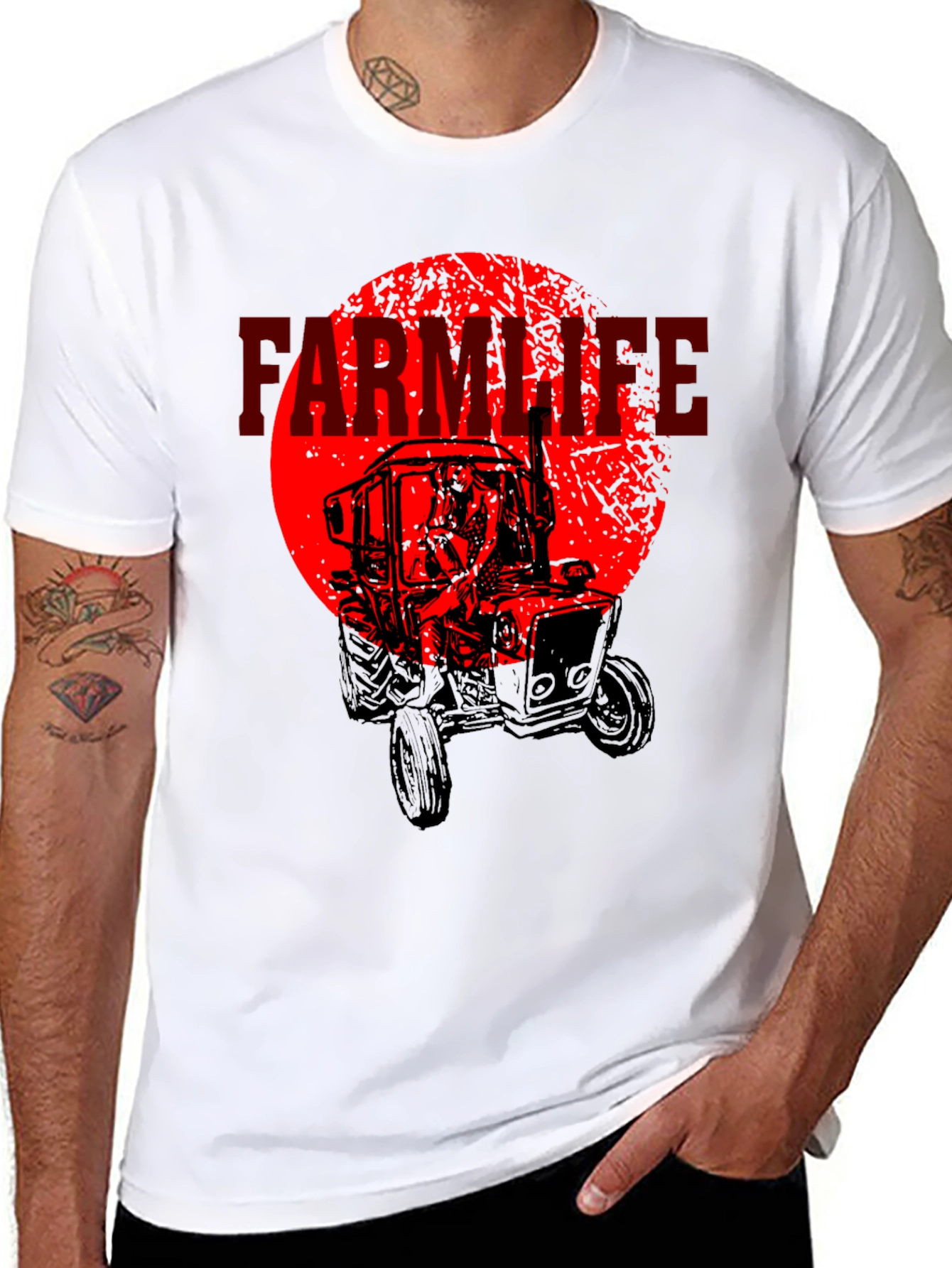 Farm Life Tractor Graphic T-Shirt