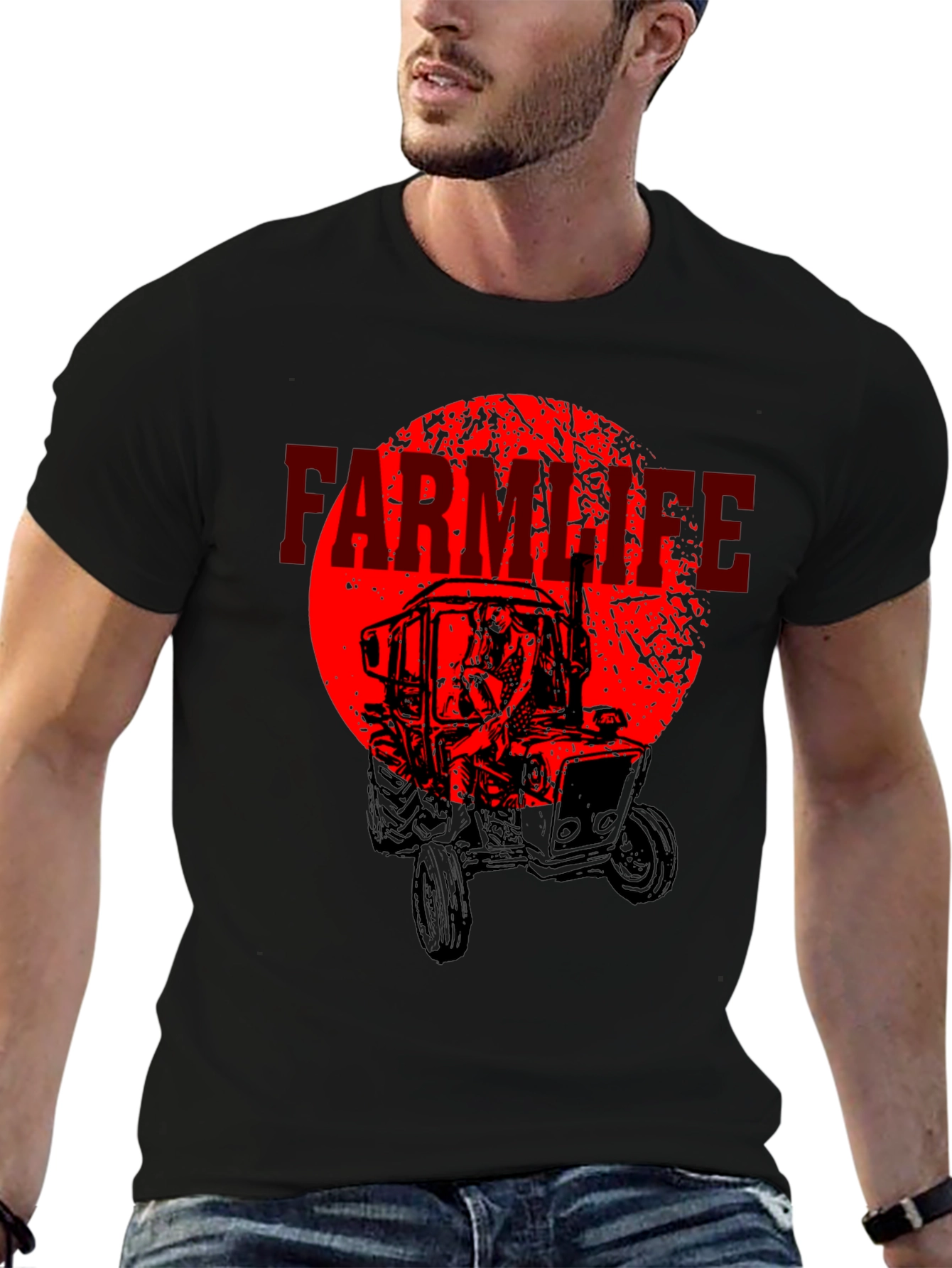 Farm Life Tractor Graphic T-Shirt
