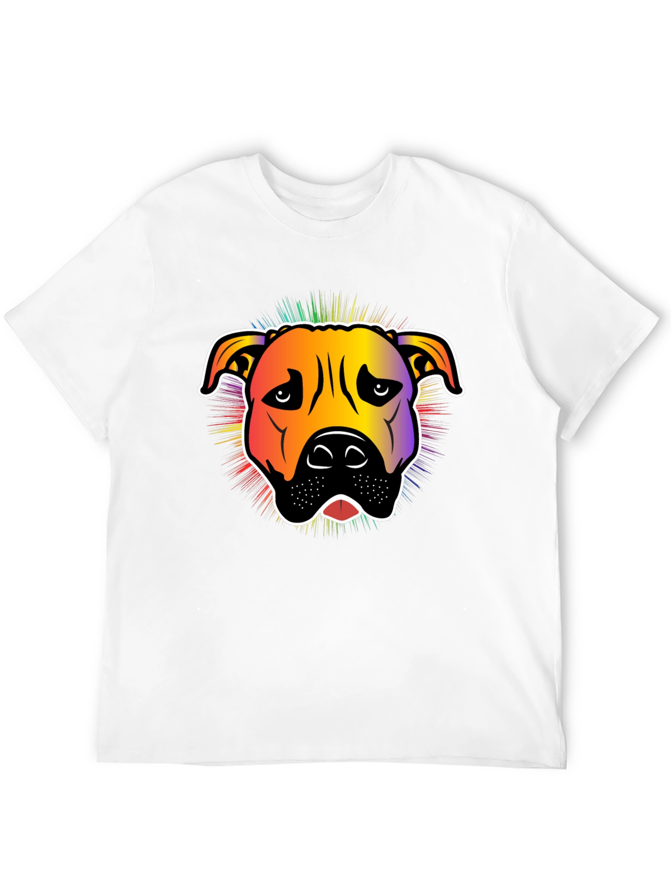 Rainbow Pitbull Graphic T-Shirt - Stylish Dog Lover Tee