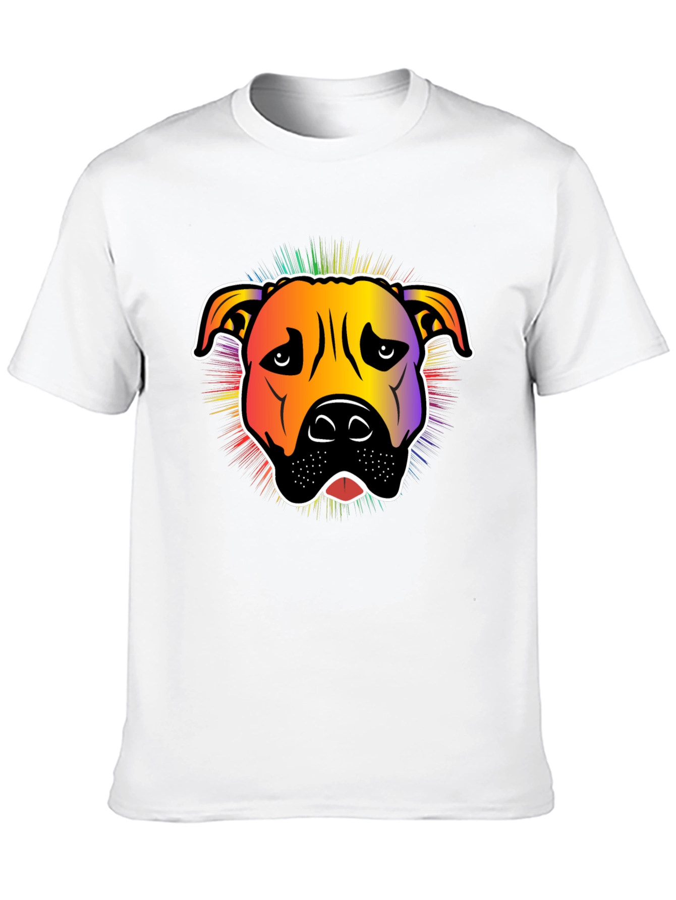 Rainbow Pitbull Graphic T-Shirt - Stylish Dog Lover Tee